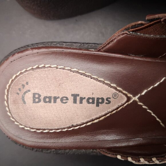 Bare Traps Kismet Ladies Size 7M Dark Brown Leather Upper Slip On Clog Mules - Picture 4 of 9